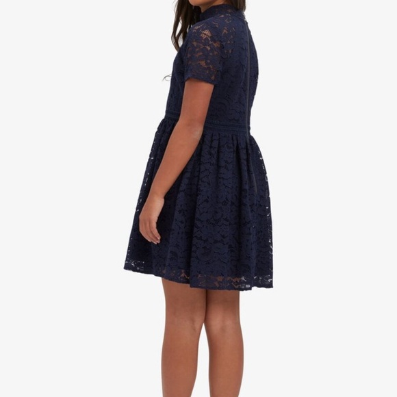 BARDOT JUNIOR ! Girls Mila Mini Lace Dress In Navy (8) - Picture 3 of 8